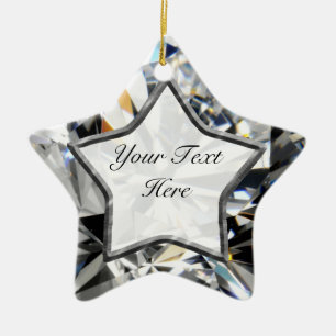White Gem Star Keramisch Ornament
