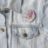 White Geranium Button Badge (In situ)