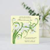  White Gerber Daisy Flowers Baby shower Kaart (Staand voorkant)