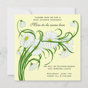  White Gerber Daisy Flowers Baby shower Kaart