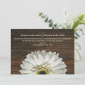 White Gerbera & Barnwood Russe Faire-part de maria (Debout devant)
