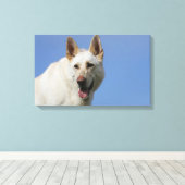 White German Shepherd Canvas Afdruk (Insitu (Houten vloer))