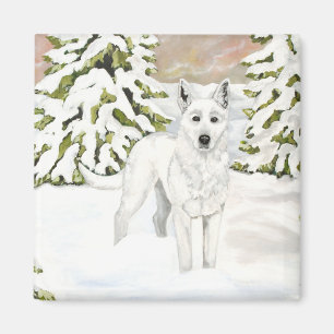 White German Shepherd Dog Magnet Magneet