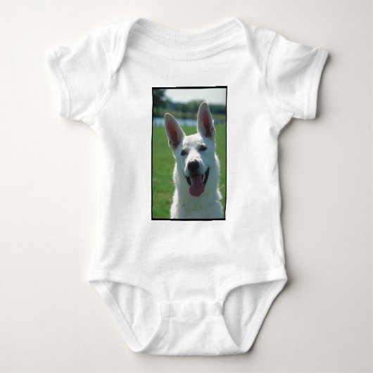 White German Shepherd Dog Romper (Voorkant)