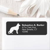 White German Shepherd Dog Silhouette Custom Etiket (Insitu)