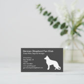 White German Shepherd Dog Silhouette on Grey Visitekaartje (Staand voorkant)