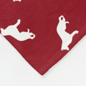 White German Shepherd Dog Silhouettes Red Fleece Deken (Hoek)