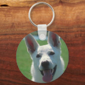 White German Shepherd Dog Sleutelhanger (Voorkant)