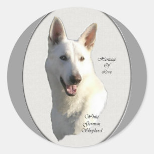 White German Shepherd Gifts Ronde Sticker