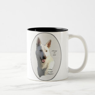 White German Shepherd Gifts Tweekleurige Koffiemok