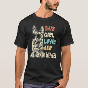 White German Shepherd Girl Cool Retro for T-shirt