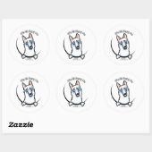 White German Shepherd IAAM Ronde Sticker (Vel)