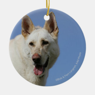 White German Shepherd Keramisch Ornament