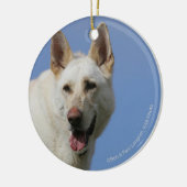 White German Shepherd Keramisch Ornament (Links)