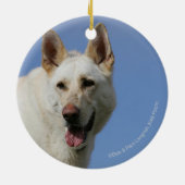 White German Shepherd Keramisch Ornament (Achterkant)