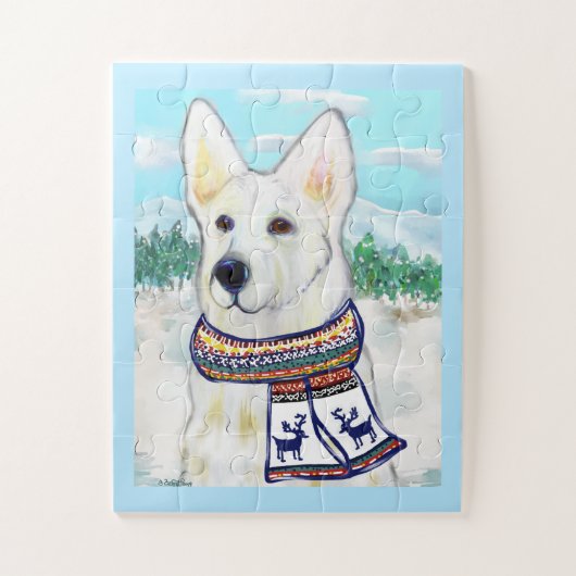 White German Shepherd Legpuzzel (Verticaal)