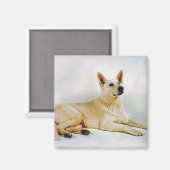 White German Shepherd Magneet (Voorkant / Achterkant)