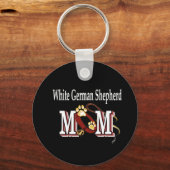 White German Shepherd Mam Gifts Sleutelhanger (Voorkant)