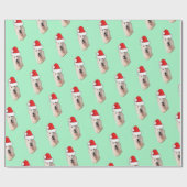 White German Shepherd met een Santa Hat Cadeaupapier (Vlak)