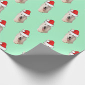 White German Shepherd met een Santa Hat Cadeaupapier (Hoek)