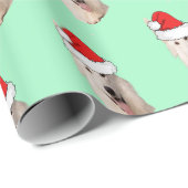 White German Shepherd met een Santa Hat Cadeaupapier (Rol Hoek)