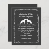White German Shepherd Silhouettes Wedding Kaart (Voorkant / Achterkant)