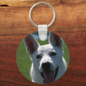 White German Shepherd Sleutelhanger (Voorkant)