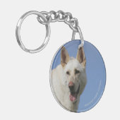 White German Shepherd Sleutelhanger (Voorkant Links)