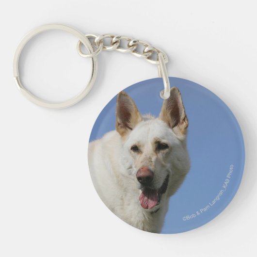 White German Shepherd Sleutelhanger (Voorkant)