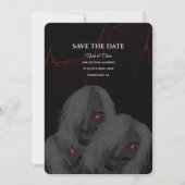 White Ghost Gothic Spider Dark Moody Halloween Save The Date (Voorkant)