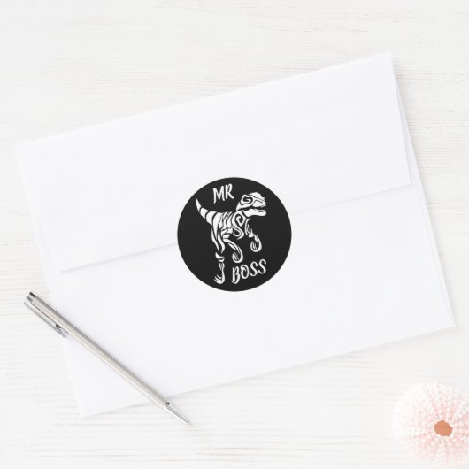 White Ghost Raptor Ronde Sticker (Envelop)