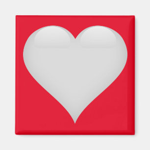 White Glass Heart  Magneet