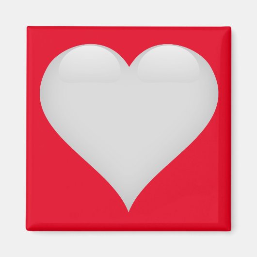 White Glass Heart  Magneet (Voorkant)