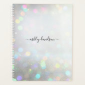 White Glitter Dust Gepersonaliseerde Jaarplanner Planner (Voorkant)