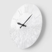 White Glitter Gray Metallic Silver Roman Number Grote Klok (Hoek)
