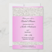 White Glitter Sparkle Pink Glam-Vrijgezellenfeest Kaart (Voorkant)