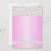 White Glitter Sparkle Pink Glam-Vrijgezellenfeest Kaart (Achterkant)