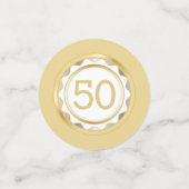 White & Gold 50th Wedding Jubileum Confetti (Kleine voorkant)