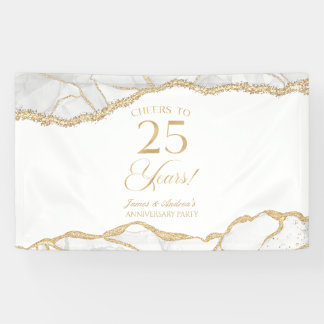 White Gold Agate 25th Wedding Anniversary Party Spandoek