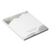 White & Gold Agate Zakelijk Notitieblok (Schuin)