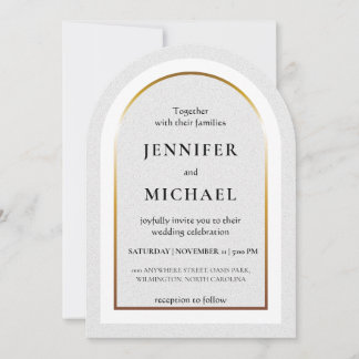 White gold and black wedding kaart