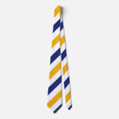 White Gold and Blue Regimental Stripe Stropdas (Voorkant)