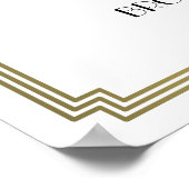 White Gold Art Deco Gatsby Wedding Reception Sign Poster (Hoek)