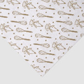 White & Gold Baking Whisk & Piping Bag Pattern Tissuepapier (Detail)