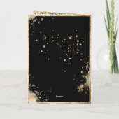 White Gold Botanical Floral Black Rustic Wedding (Achterkant)