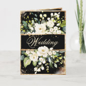 White Gold Botanical Floral Black Rustic Wedding (Voorkant)