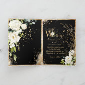 White Gold Botanical Floral Black Rustic Wedding (Binnen)