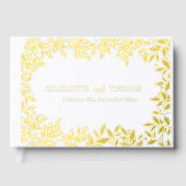 White gold botanical wedding gastenboek (Voorkant)