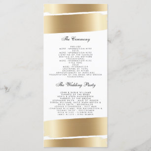 White & Gold Brush Stroke Wedding Programma