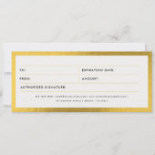 White & Gold Business Cadeaubon (Voorkant)